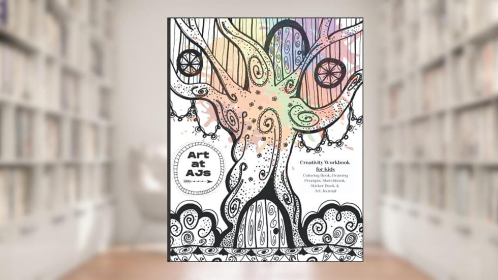 Art at AJs: Creativity Workbook for Kids, Coloring Book, Drawing Prompts, Sticker Book & Art Journal (AJs Art Studio- Creative Kids Workbook), written by Curiosities Bound