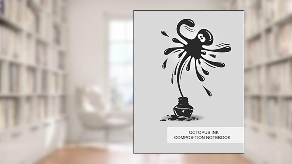 Octopus Ink Composition Notebook: Grey 8.5" x 11" College ruled-Lined notepaper for students, teachers, writers, written by SunnyRain Publications