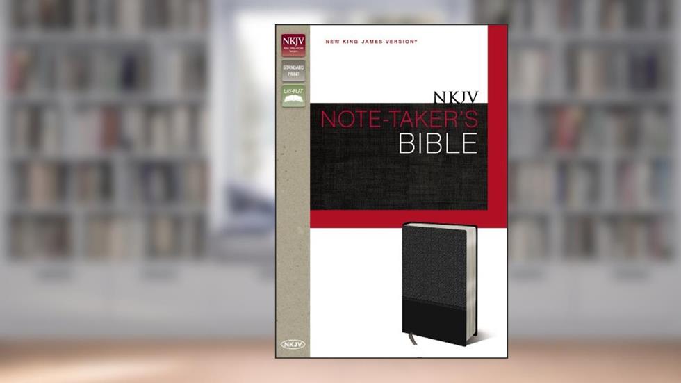 NKJV, Note-Taker's Bible, Imitation Leather, Gray, Red Letter Edition, written by Zondervan