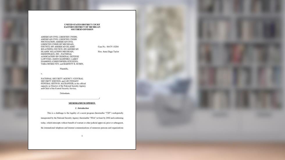 ACLU vs NSA Judgment, written by American Civil Liberties Union; National Security Agency; Ana Diggs Hon. Taylor