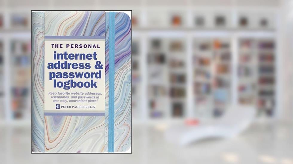 Blue Agate Internet Address & Password Logbook (removable cover band for security), written by Inc. Peter Pauper Press