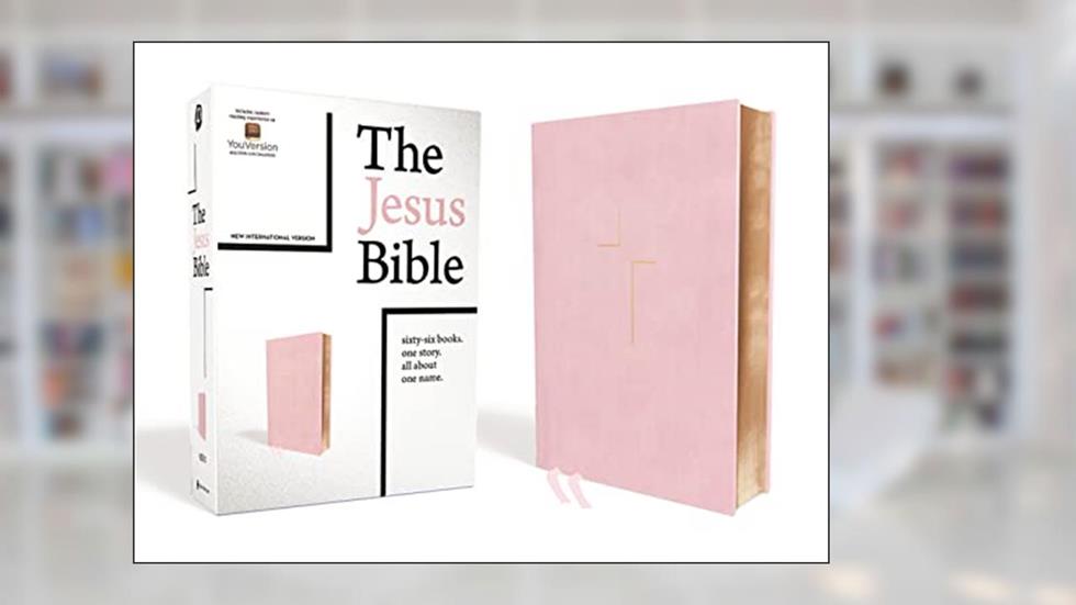 The Jesus Bible, NIV Edition, Leathersoft over Board, Pink, Comfort Print, written by Zondervan