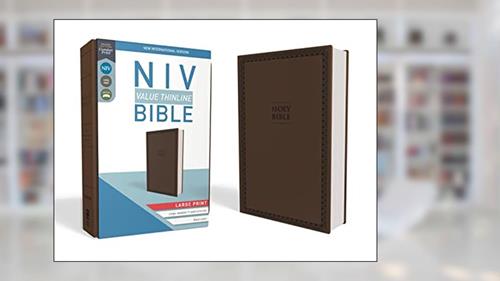 Cover from NIV, Value Thinline Bible, Large Print, Leathersoft, Brown, Comfort Print, written by Zondervan