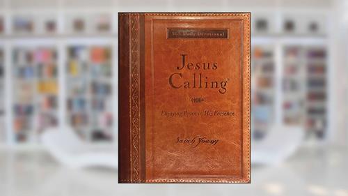 Cover from Jesus Calling, Large Text Brown Leathersoft, with full Scriptures: Enjoying Peace in His Presence (a 365-day Devotional), written by Sarah Young