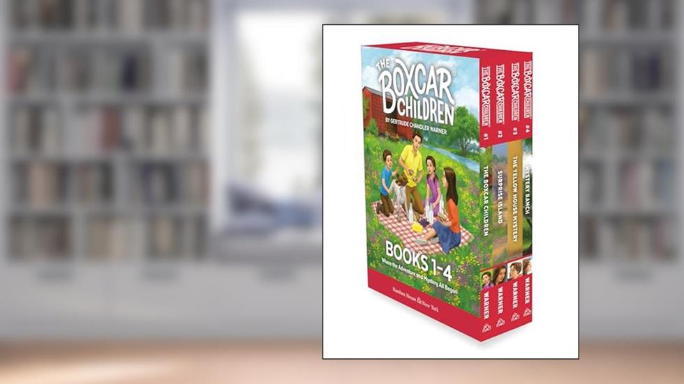 The Boxcar Children Mysteries Boxed Set 1-4: The Boxcar Children; Surprise Island; The Yellow House; Mystery Ranch, written by Gertrude Chandler Warner