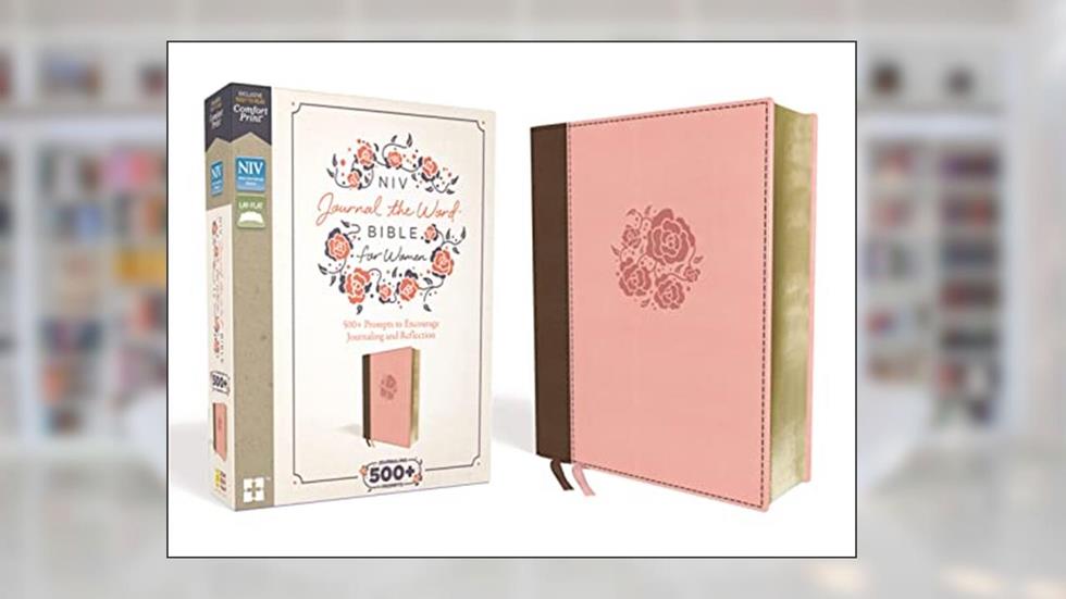 NIV, Journal the Word Bible for Women, Leathersoft, Brown/Pink, Red Letter, Comfort Print: 500+ Prompts to Encourage Journaling and Reflection, written by Zondervan