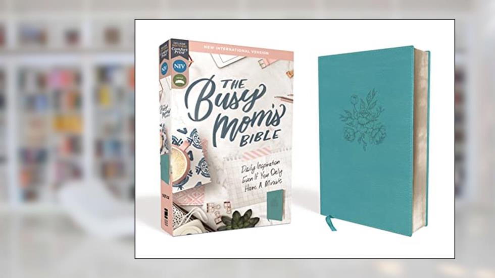 NIV, The Busy Mom's Bible, Leathersoft, Teal, Red Letter, Comfort Print: Daily Inspiration Even If You Only Have One Minute, written by Zondervan