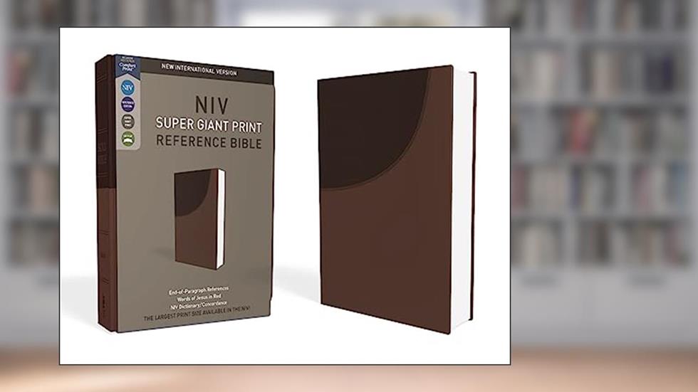 NIV, Super Giant Print Reference Bible, Leathersoft, Brown, Red Letter, Comfort Print, written by Zondervan