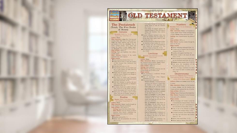 Old Testament: a QuickStudy Laminated Reference Guide (Quick Study Academic), written by Thomas Smith M. Div.