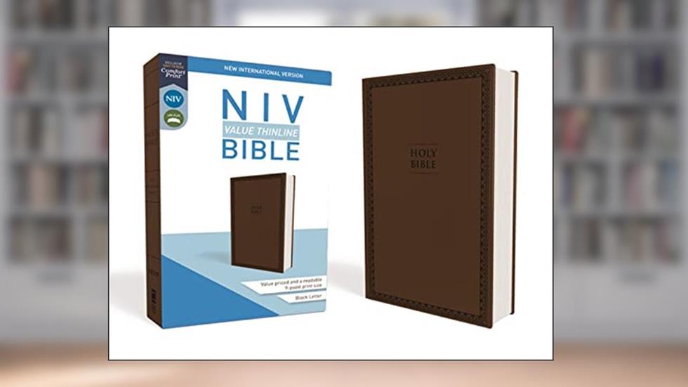 NIV, Value Thinline Bible, Leathersoft, Brown, Comfort Print, written by Zondervan