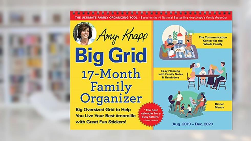 2020 Amy Knapp's Big Grid Family Organizer Wall Calendar: August 2019-December 2020, written by Amy Knapp