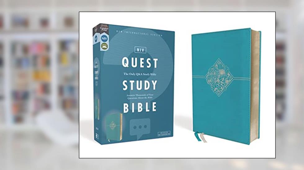 NIV, Quest Study Bible, Leathersoft, Teal, Comfort Print: The Only Q and A Study Bible, written by Zondervan