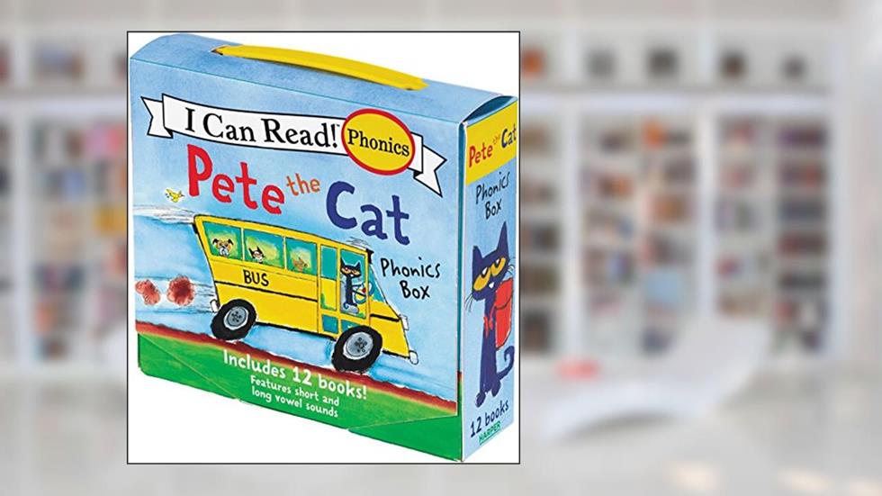Pete the Cat 12-Book Phonics Fun!: A Box of 12 Mini-Books Featuring Short and Long Vowel Sounds (I Can Read Phonics), written by James Dean; Kimberly Dean