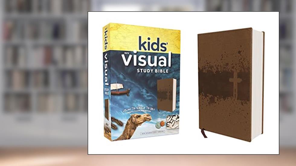 NIV, Kids' Visual Study Bible, Leathersoft, Bronze, Full Color Interior: Explore the Story of the Bible---People, Places, and History, written by Zondervan