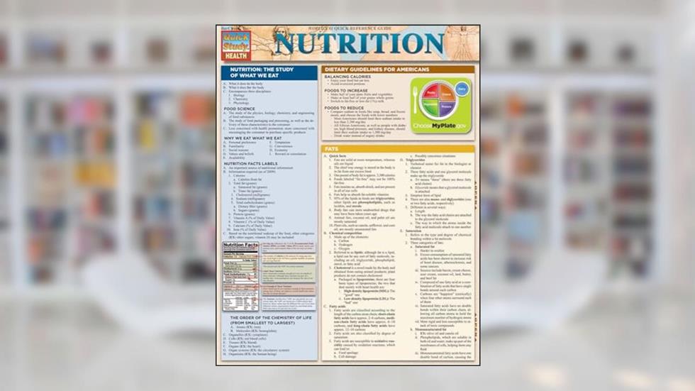 Nutrition QuickStudy Laminated Reference Guide, written by Lucille Beseler M.S.