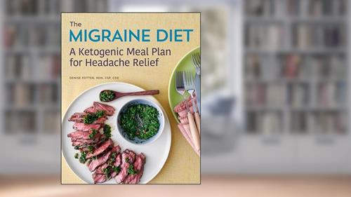 Cover from The Migraine Diet: A Ketogenic Meal Plan for Headache Relief, written by Denise Potter RDN  CSP  CDE