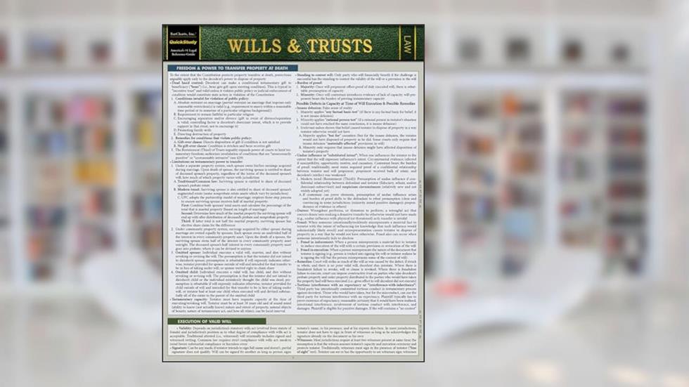 Wills & Trusts: a QuickStudy Laminated Reference Guide (QuickStudy Guides), written by Debra Moss Curtis; Karyl Landeau