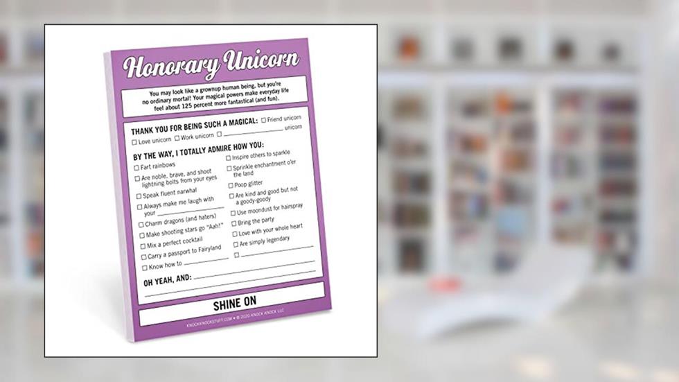 Knock Knock Honorary Unicorn Nifty Note, written by Knock Knock