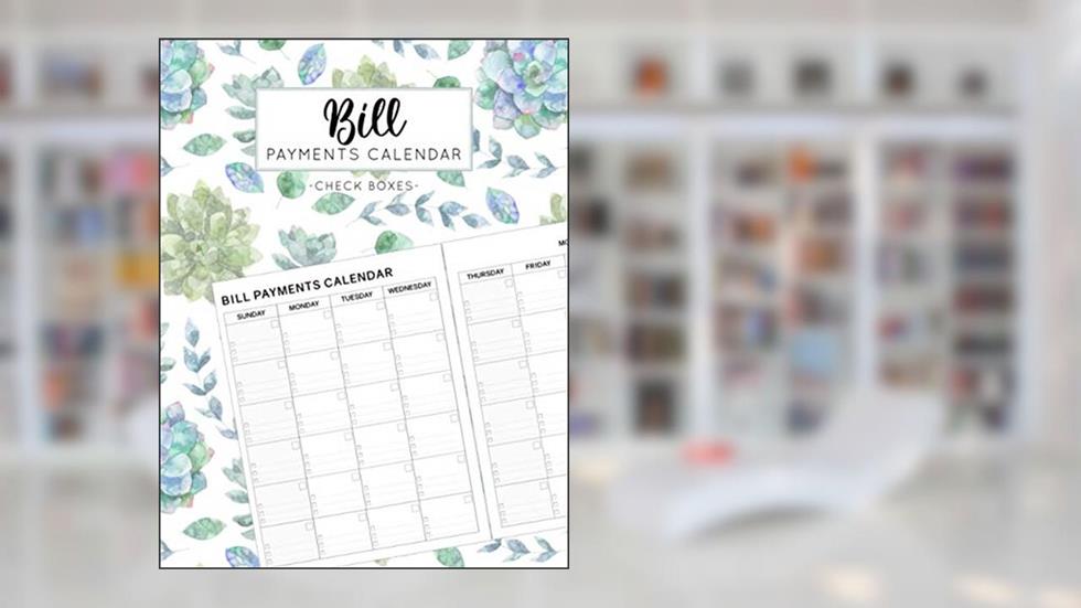 Bill Payment Calendar: Undated monthly bill paying calendar and checklist box easy to track your bill expense and debt every month, written by Martinez Art