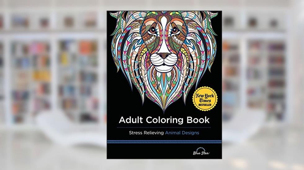 Adult Coloring Book: Stress Relieving Animal Designs, written by Blue Star Coloring