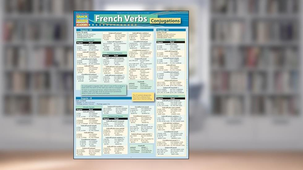 French Verb Conjugations QuickStudy Laminated Reference Guide (QuickStudy Academic) (French Edition), written by Rachel Jacobs