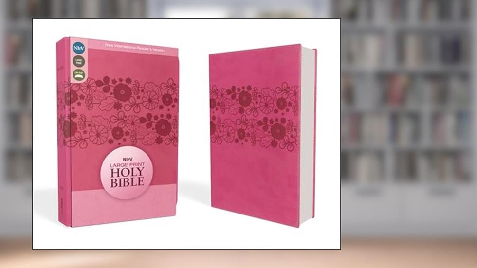 NIrV, Holy Bible, Large Print, Leathersoft, Pink, written by Zondervan