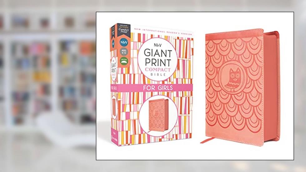 NIrV, Giant Print Compact Bible for Girls, Leathersoft, Peach, Comfort Print, written by Zondervan