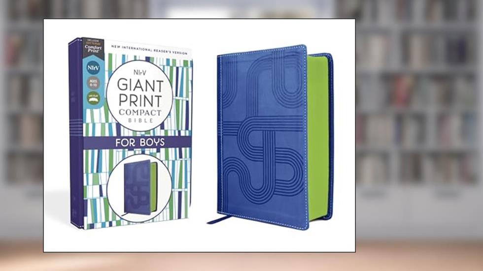 NIrV, Giant Print Compact Bible for Boys, Leathersoft, Blue, Comfort Print, written by Zondervan