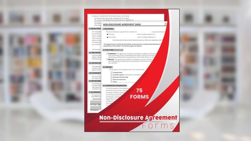 Non-Disclosure Agreement Form Book: 75 Confidentiality legally binding contract . 2 Pages Form (8.5''x11'')., written by Hikk.Mo Publishing
