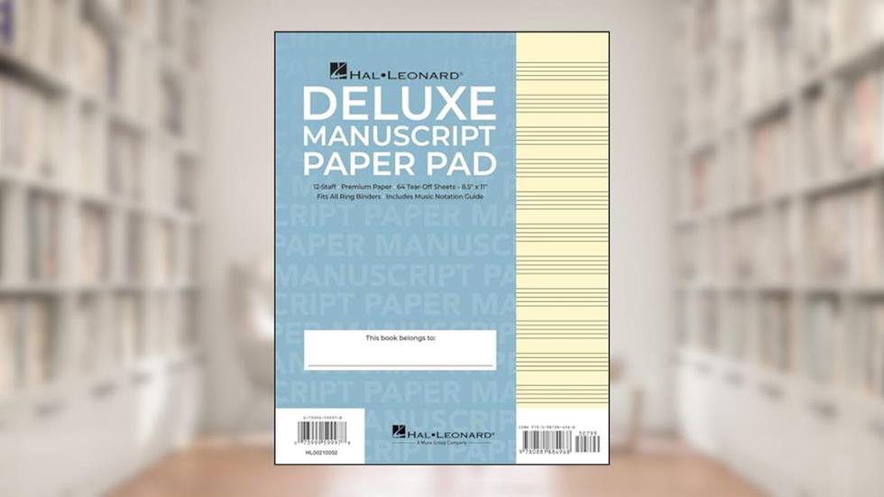Manuscript Paper (Deluxe Pad)(Blue Cover), written by Hal Leonard Publishing Corporation
