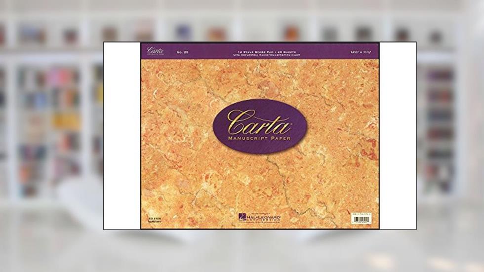 Carta Manuscript Paper No. 25 - Professional, written by Hal Leonard Corp.