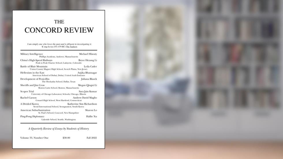 The Concord Review: V33, No. 1, Fall, written by The Concord Review