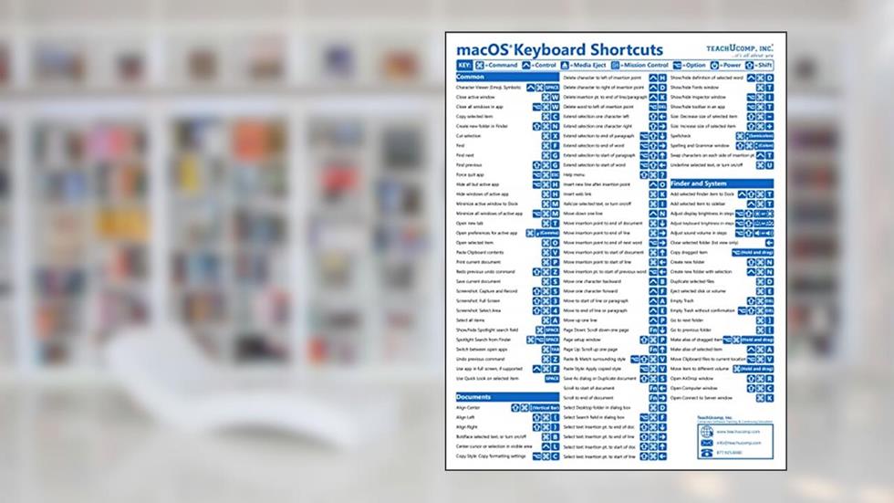 Mac OS Keyboard Shortcuts Quick Reference Training Tutorial Guide Cheat Sheet- Laminated, written by TeachUcomp Inc.
