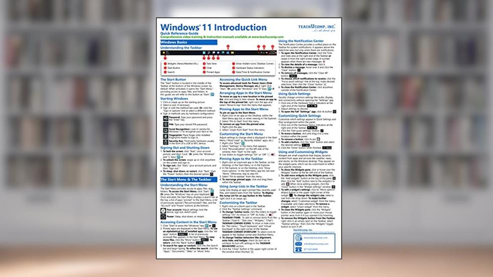 Windows 11 Quick Reference Training Tutorial Guide (Cheat Sheet of Instructions, Tips & Shortcuts - Laminated), written by TeachUcomp Inc.