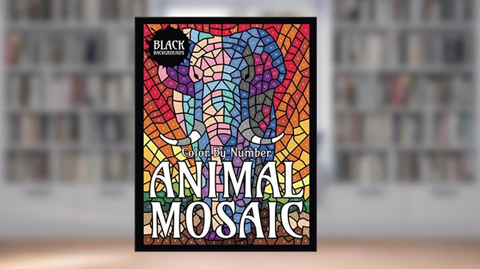 ANIMAL MOSAIC Color By Number (Black Backgrounds), written by Sunlife Drawing; Mosaic Color By Number