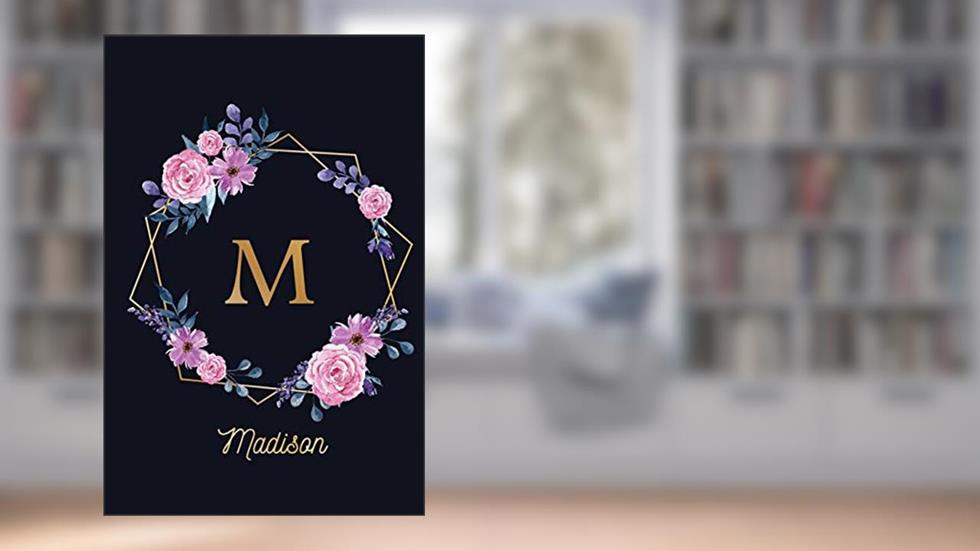 Madison: Monogram Initial Personalized Notebook Journal Gift For Girls And Women - Pink Floral, written by Tiffany's Treasures