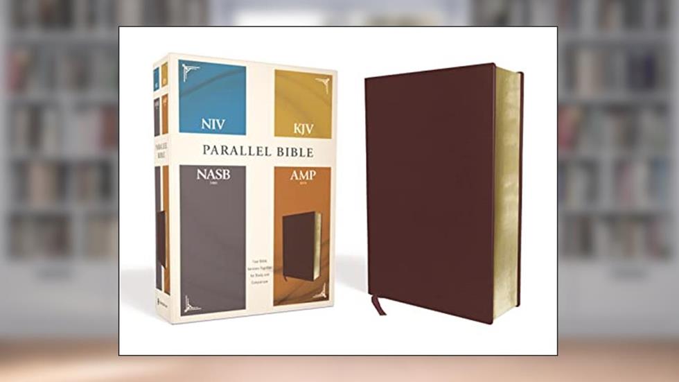 NIV, KJV, NASB, Amplified, Parallel Bible, Bonded Leather, Burgundy: Four Bible Versions Together for Study and Comparison, written by Zondervan