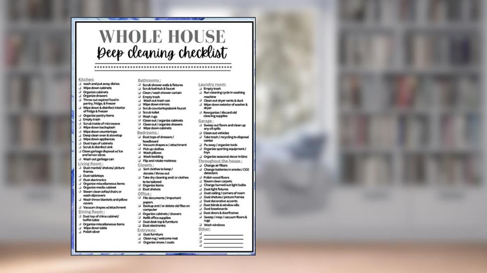 Whole House Deep cleaning Checklist: Household Chores cleaning checklist for adults, spring cleaning checklist planner and Organizer, written by Ismail Umar