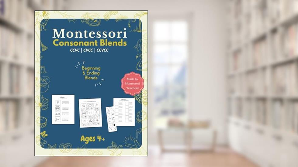 Beginning Blends Workbook | Initial Consonant Blends | Montessori Friendly: Tracing, Cut & Paste, Writing, Review, written by River Education