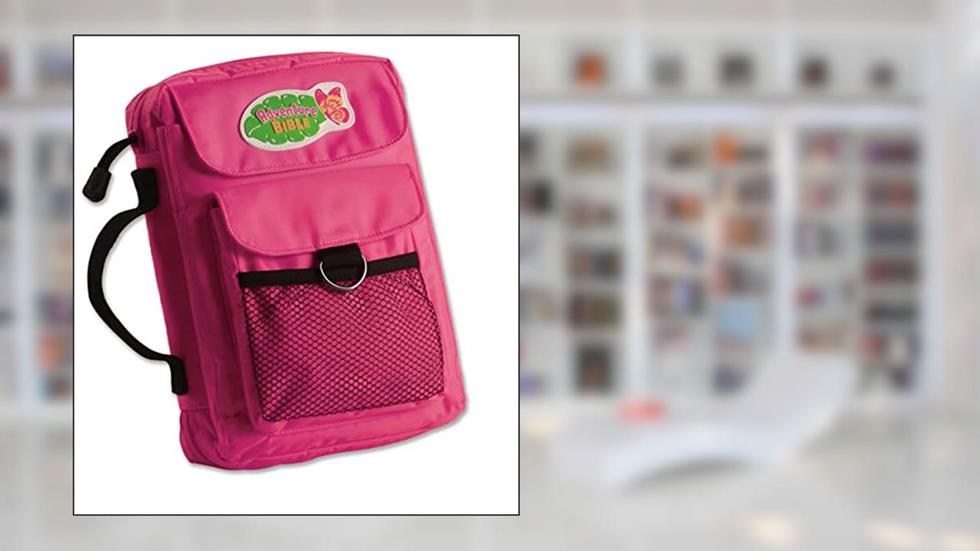 Adventure Bible Cover for Girls, Zippered, with Handle, Nylon, Pink, Medium, written by Zondervan