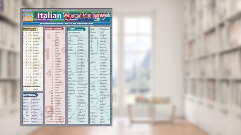 Italian Vocabulary QuickStudy Laminated Reference Guide (QuickStudy Academic), written by Joseph Levi Ph.D.