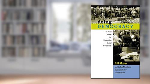 Cover from Doing Democracy, written by Bill Moyer; JoAnn McAllister; Mary Lou Finley; Steven Soifer