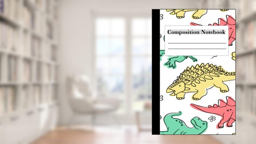 dinosaur composition notebook: Theropods dinosaur composition notebook for kids | Dinosaur Era pattern for kids | 6 x9 College Ruled 120 Pages, written by Beeskip Art