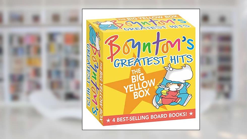 Boynton's Greatest Hits The Big Yellow Box (Boxed Set): The Going to Bed Book; Horns to Toes; Opposites; But Not the Hippopotamus, written by Sandra Boynton