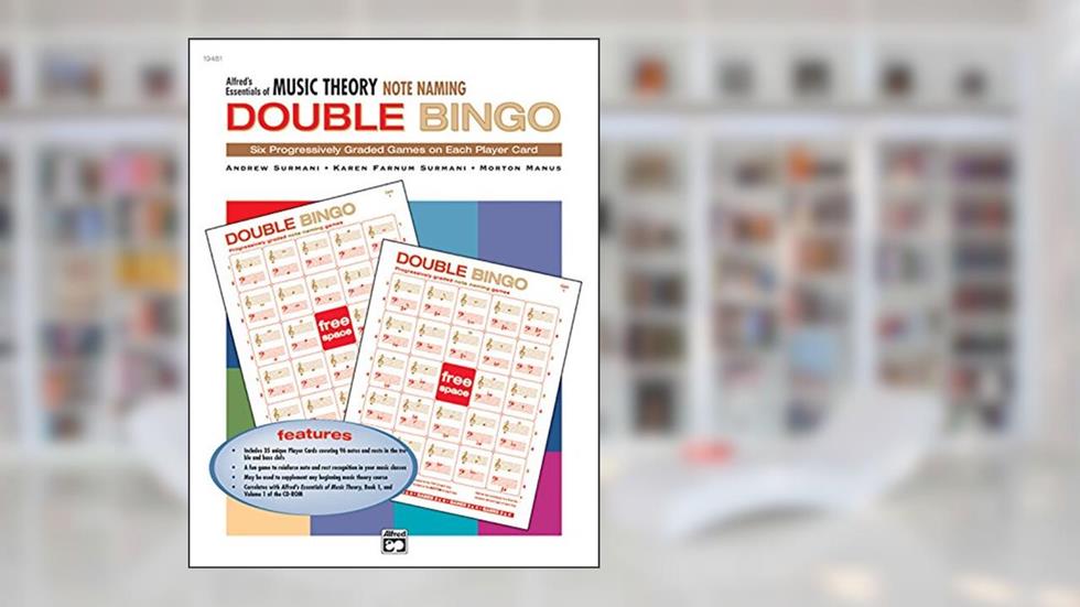 Alfred's Essentials of Music Theory: Note Naming Double Bingo, written by Andrew Surmani; Karen Farnum Surmani; Morton Manus