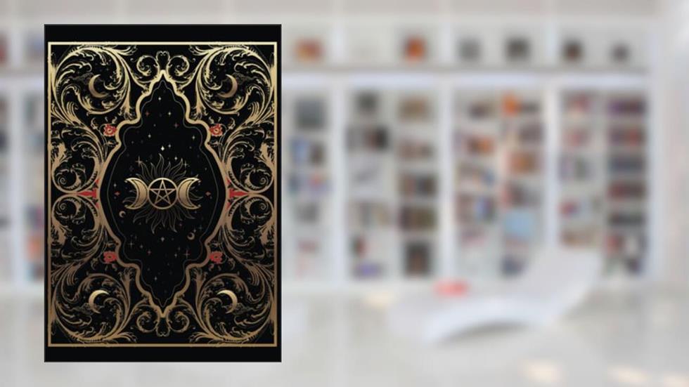 Book of Shadows: Blank dotted journal | Empty Grimoire | Spells book | Vintage black and gold cover | 150 pages 7" x 10", written by Cristina Guerrero