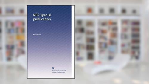 Cover from NBS special publication, written by . Anonymous