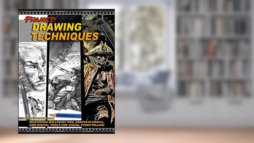 Cover from Framed Drawing Techniques: Mastering Ballpoint Pen, Graphite Pencil, and Digital Tools for Visual Storytelling, written by Marcos Mateu-Mestre