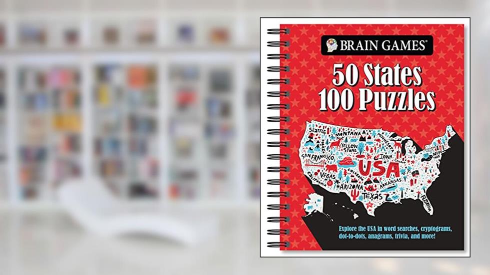 Brain Games - 50 States 100 Puzzles: Explore the USA in Word Searches, Cryptograms, Dot-To-Dots, Anagrams, Trivia, and More!, written by Publications International Ltd.; Brain Games
