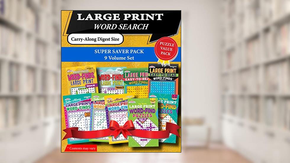 KAPPA Super Saver LARGE PRINT Word Search Puzzle Pack-Set of 9 Carry-Along Digest Size Books, written by Kappa Books Publishers